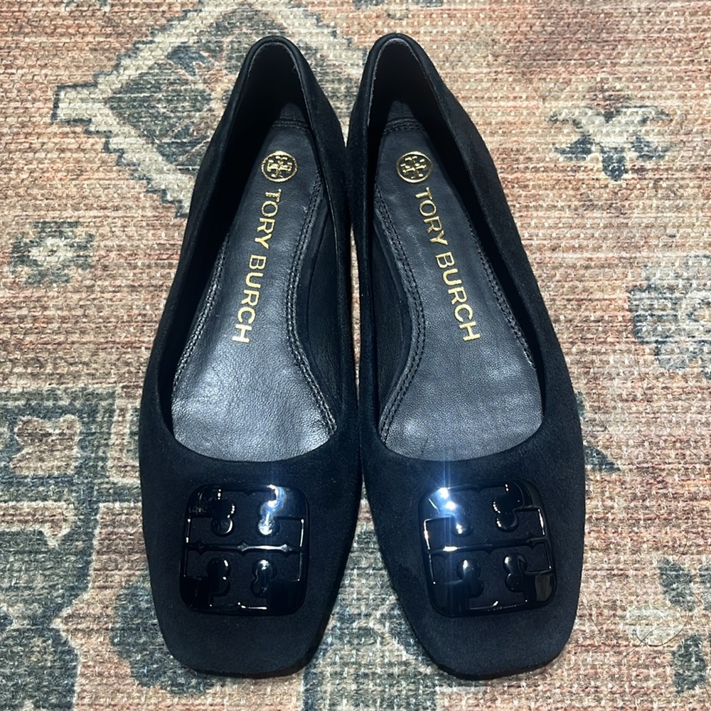 Tory‎ Burch 'Georgia' Square Toe Suede Ballet Flats - Picture 5 of 6
